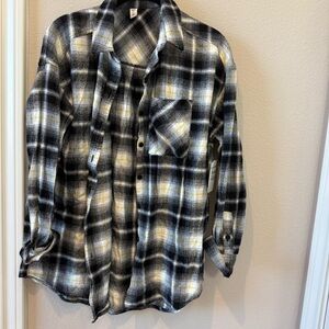 BP Black and Yellow Plaid Button Down Shirt